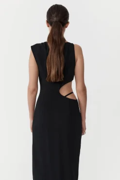 Arc Cut Out Dress - Black|St. Agni Fashion