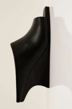 Architectural Wedge Mules - Black|St. Agni Store
