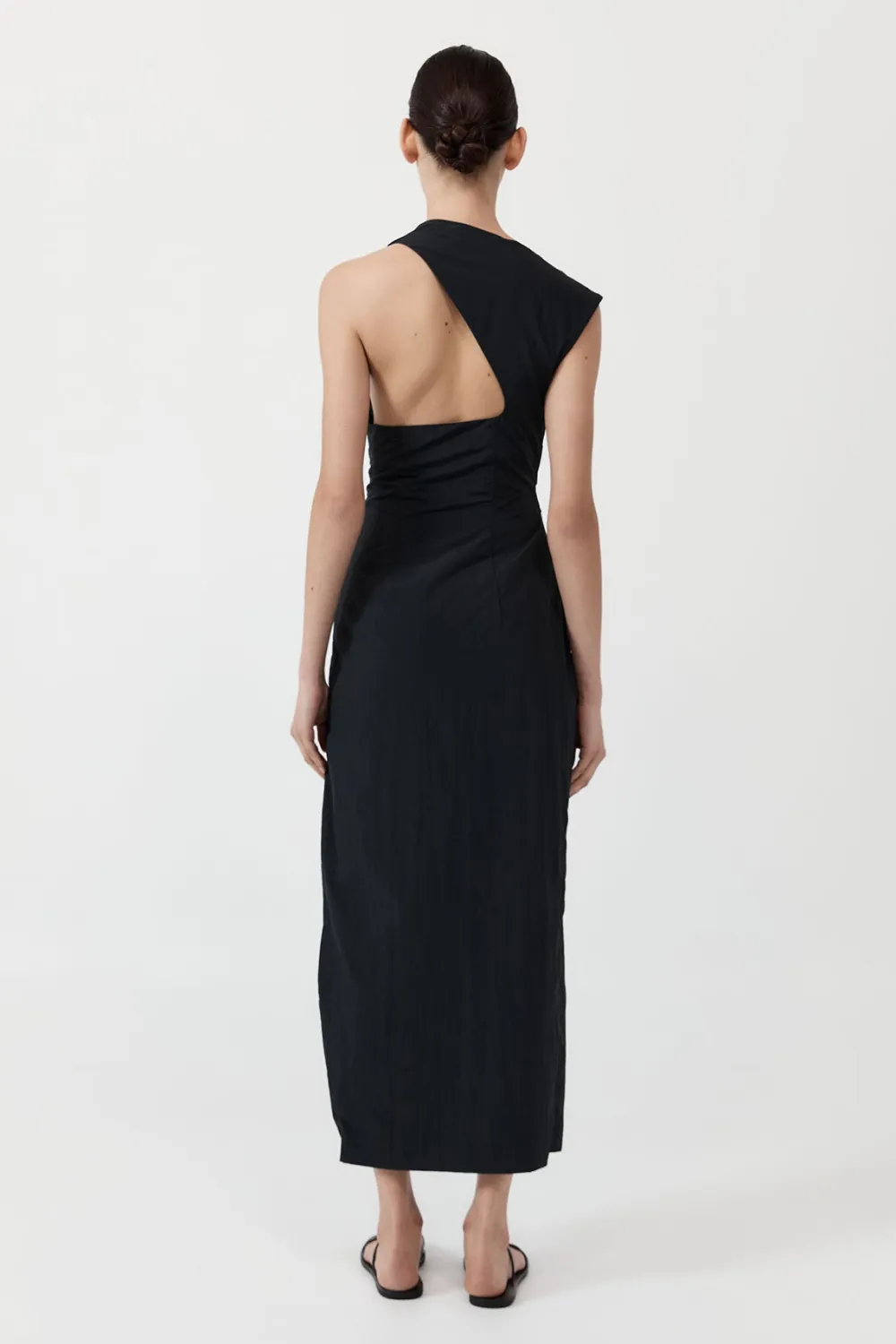 Asymm Tuck Dress - Black|St. Agni Cheap