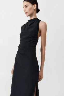 Asymm Tuck Dress - Black|St. Agni Cheap