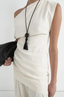 Asymmetric Mini Dress - Ivory|St. Agni Shop