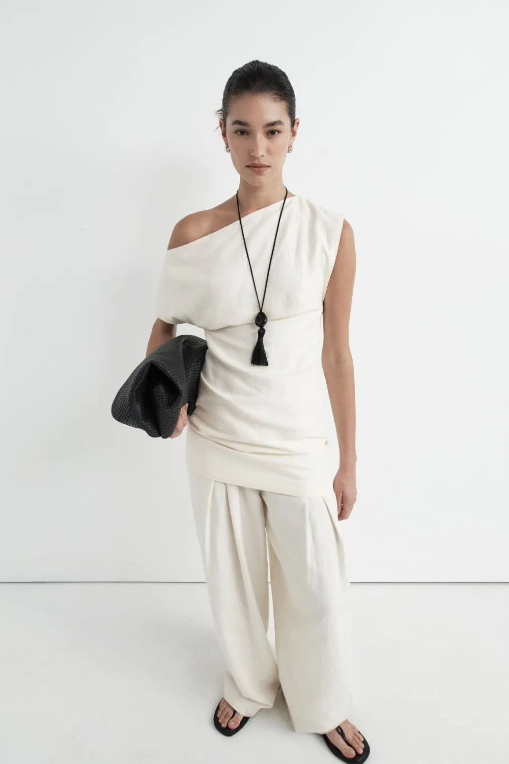 Asymmetric Mini Dress - Ivory|St. Agni Shop