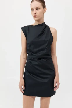 Asymmetric Tuck Mini Dress -|St. Agni Outlet