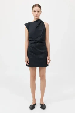 Asymmetric Tuck Mini Dress -|St. Agni Outlet