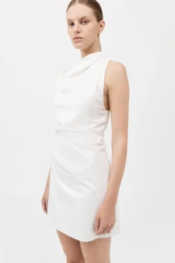 Asymmetric Tuck Mini Dress -|St. Agni New