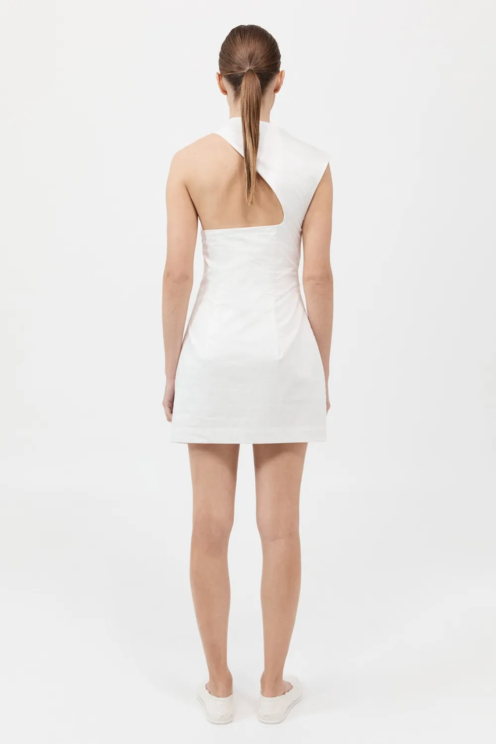 Asymmetric Tuck Mini Dress -|St. Agni New