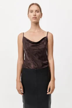 Bias Slip Cami - Chocolate Plum|St. Agni Outlet