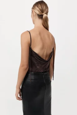Bias Slip Cami - Chocolate Plum|St. Agni Outlet