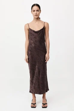 Bias Slip Dress - Chocolate Plum|St. Agni Hot
