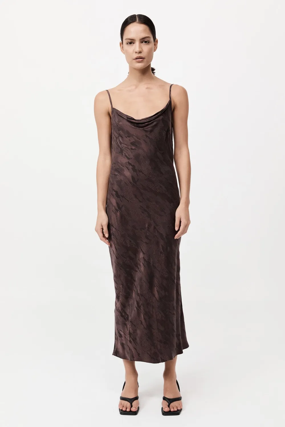 Bias Slip Dress - Chocolate Plum|St. Agni Hot
