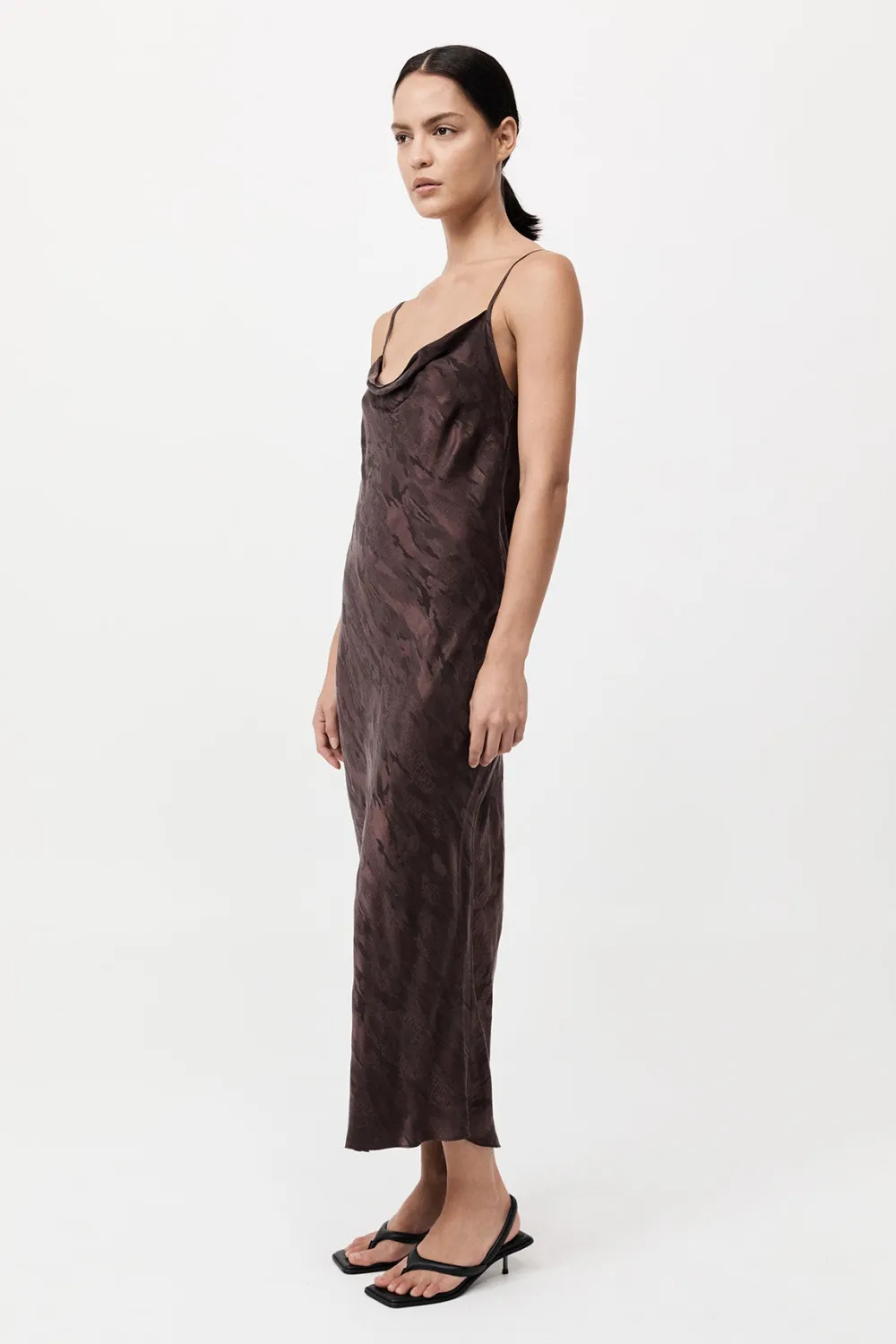 Bias Slip Dress - Chocolate Plum|St. Agni Hot