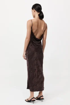 Bias Slip Dress - Chocolate Plum|St. Agni Hot