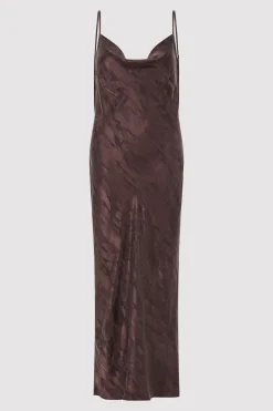 Bias Slip Dress - Chocolate Plum|St. Agni Hot