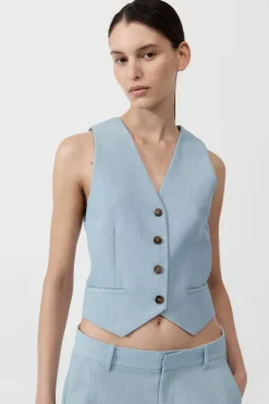Carter Vest - Stone Blue|St. Agni Outlet