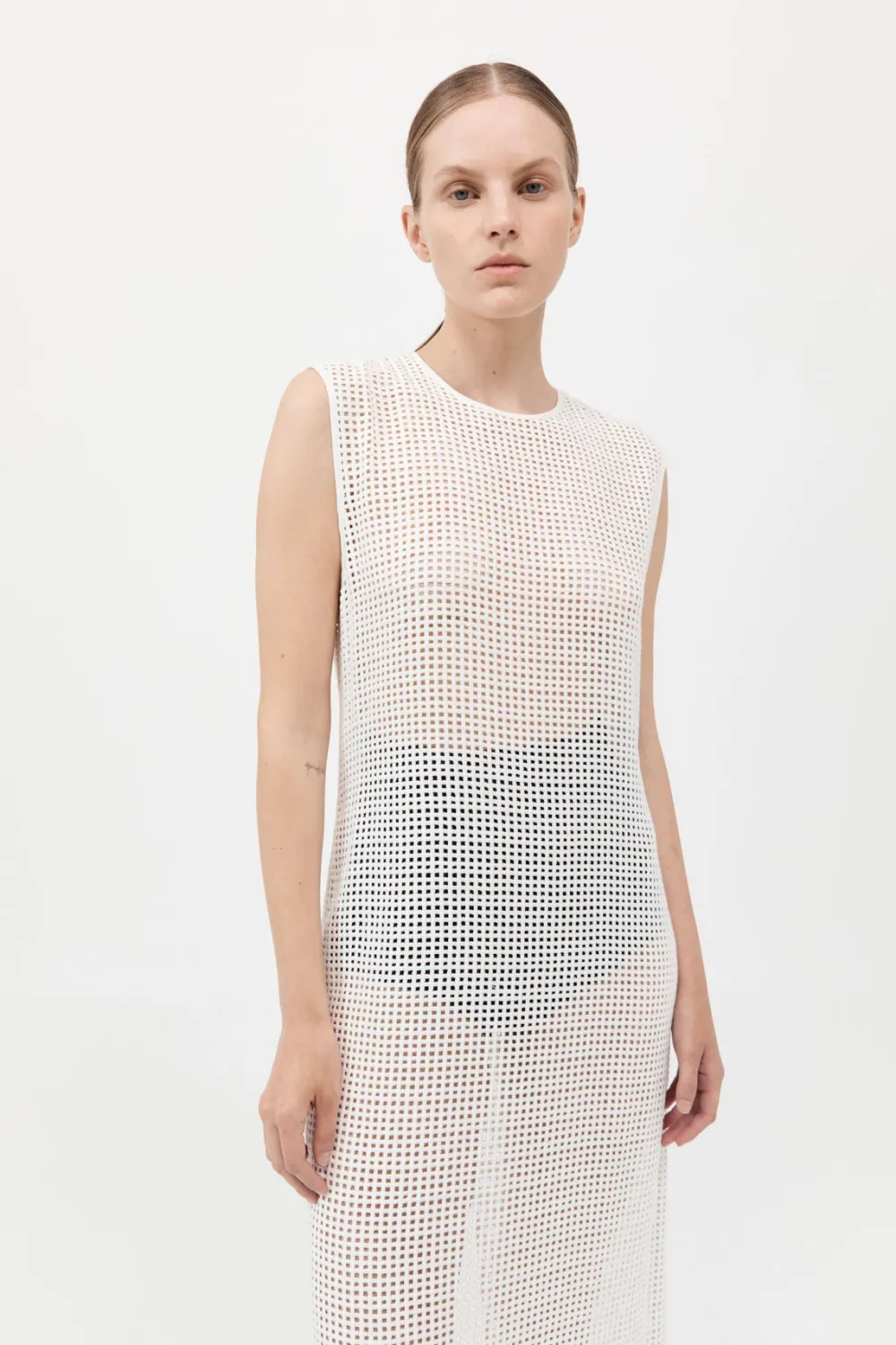 Cotton Grid Dress -|St. Agni Cheap