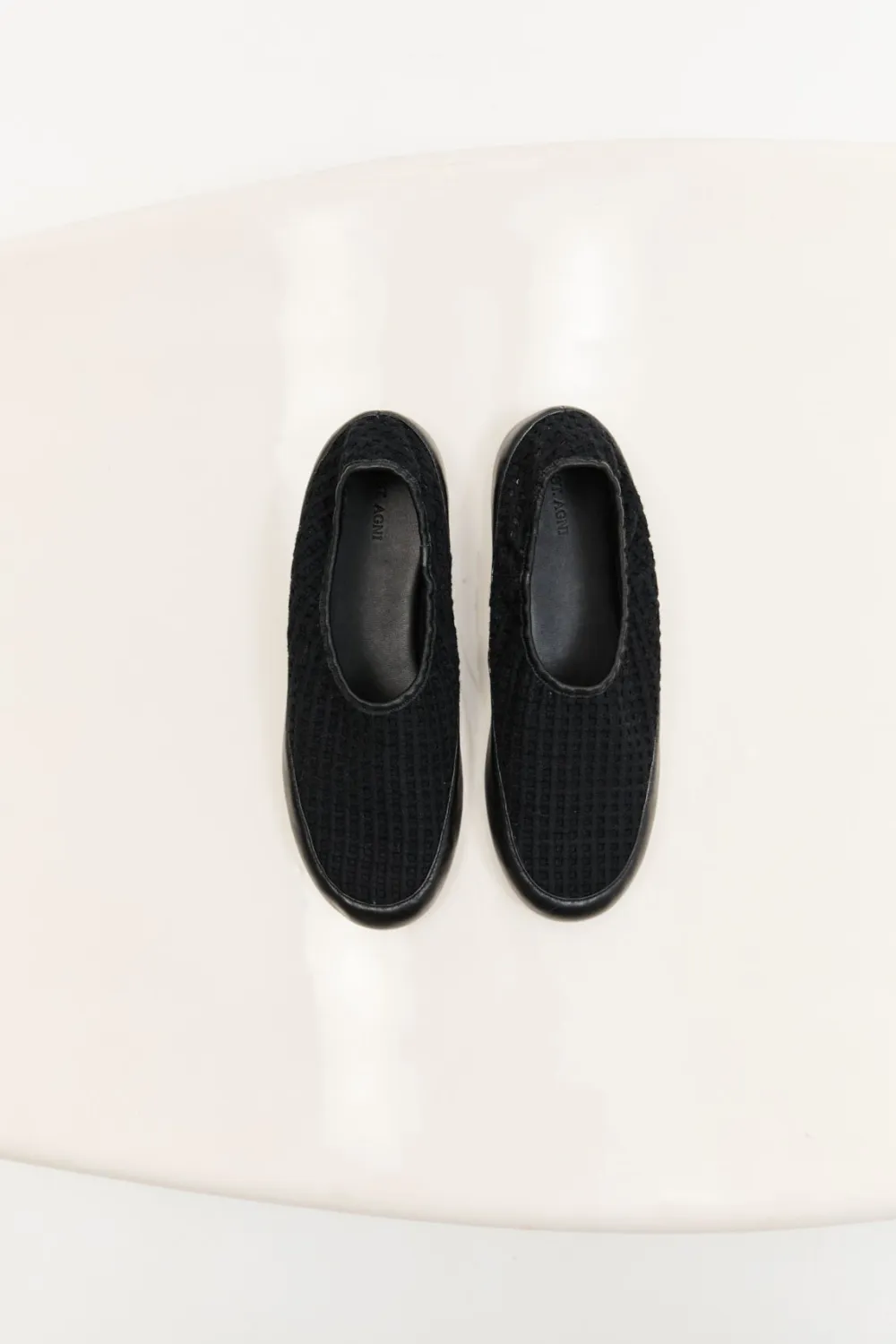 Cotton Grid Flats - Black|St. Agni Discount