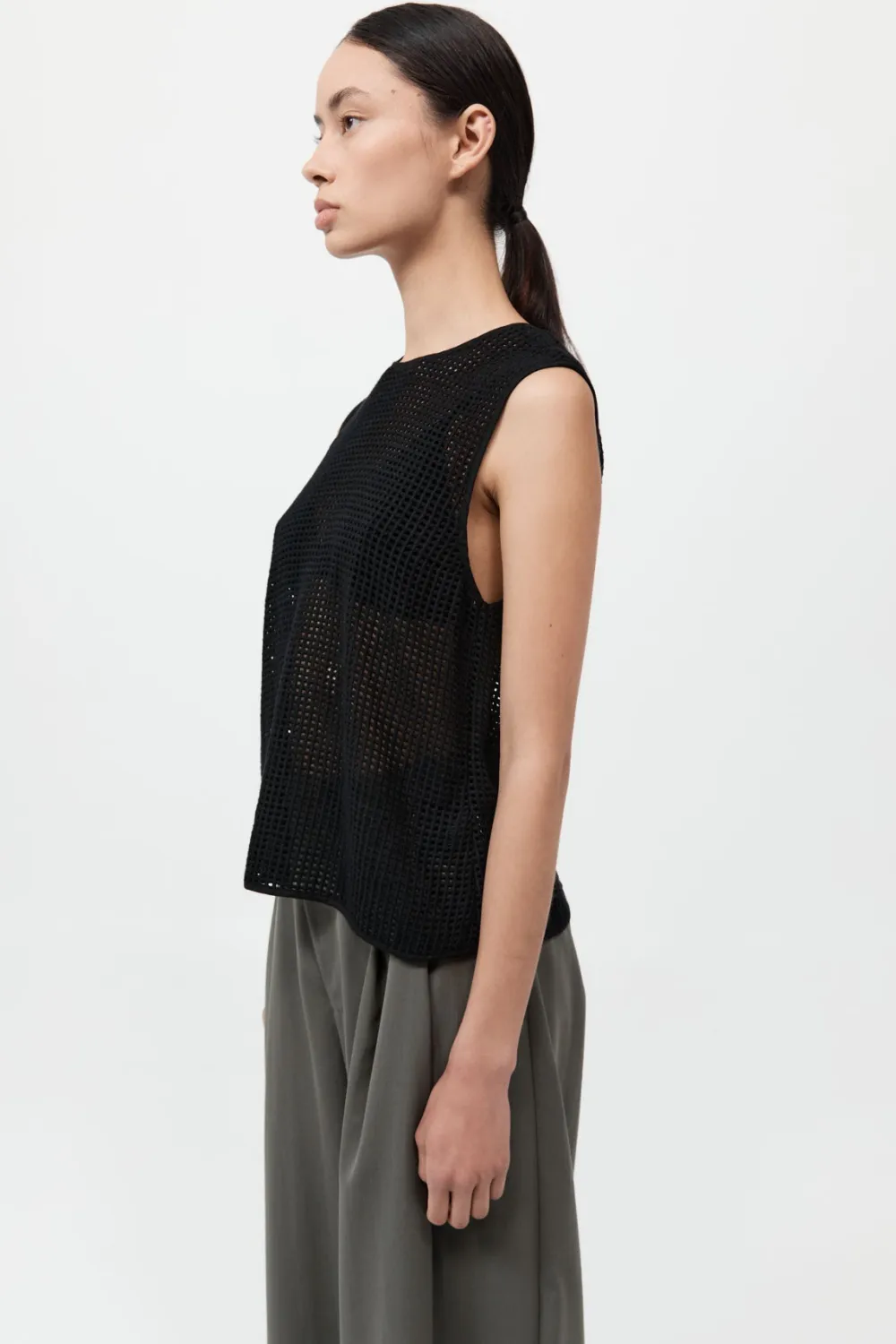 Cotton Grid Shell Top -|St. Agni Fashion