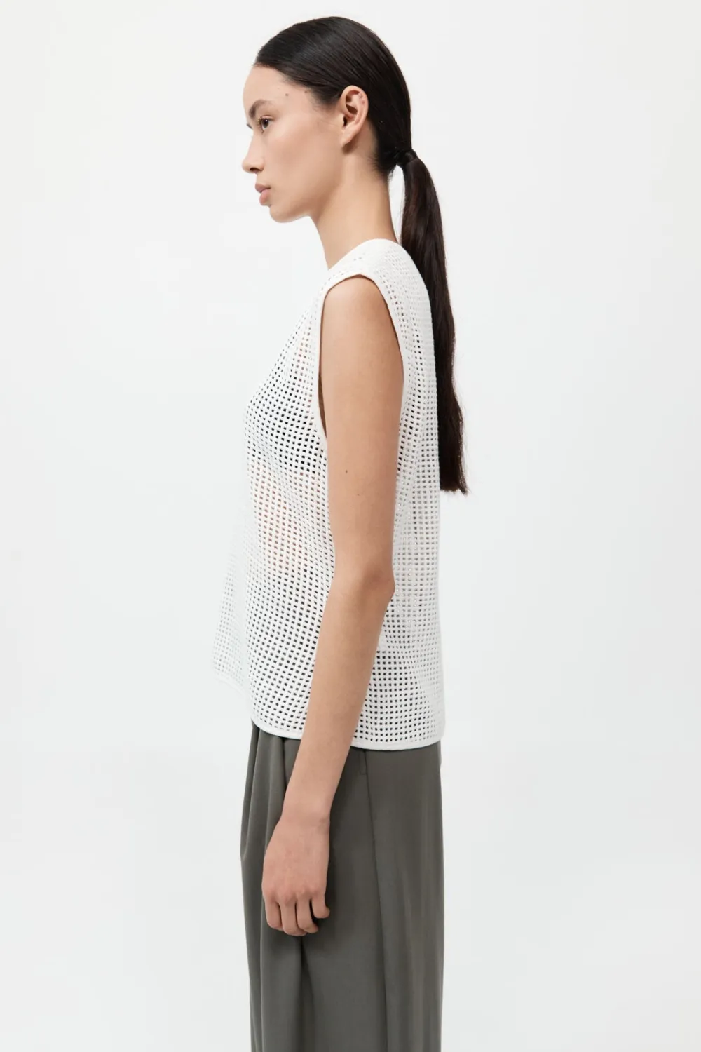 Cotton Grid Shell Top -|St. Agni Best