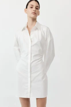 Cotton Oversized Shirt Dress - White|St. Agni Hot
