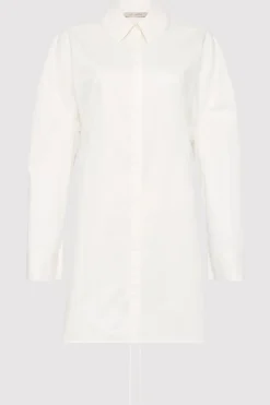 Cotton Oversized Shirt Dress - White|St. Agni Hot