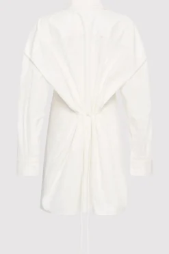 Cotton Oversized Shirt Dress - White|St. Agni Hot