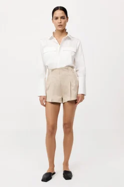Cotton Paperbag Waist Shorts -|St. Agni Cheap