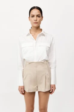 Cotton Paperbag Waist Shorts -|St. Agni Cheap