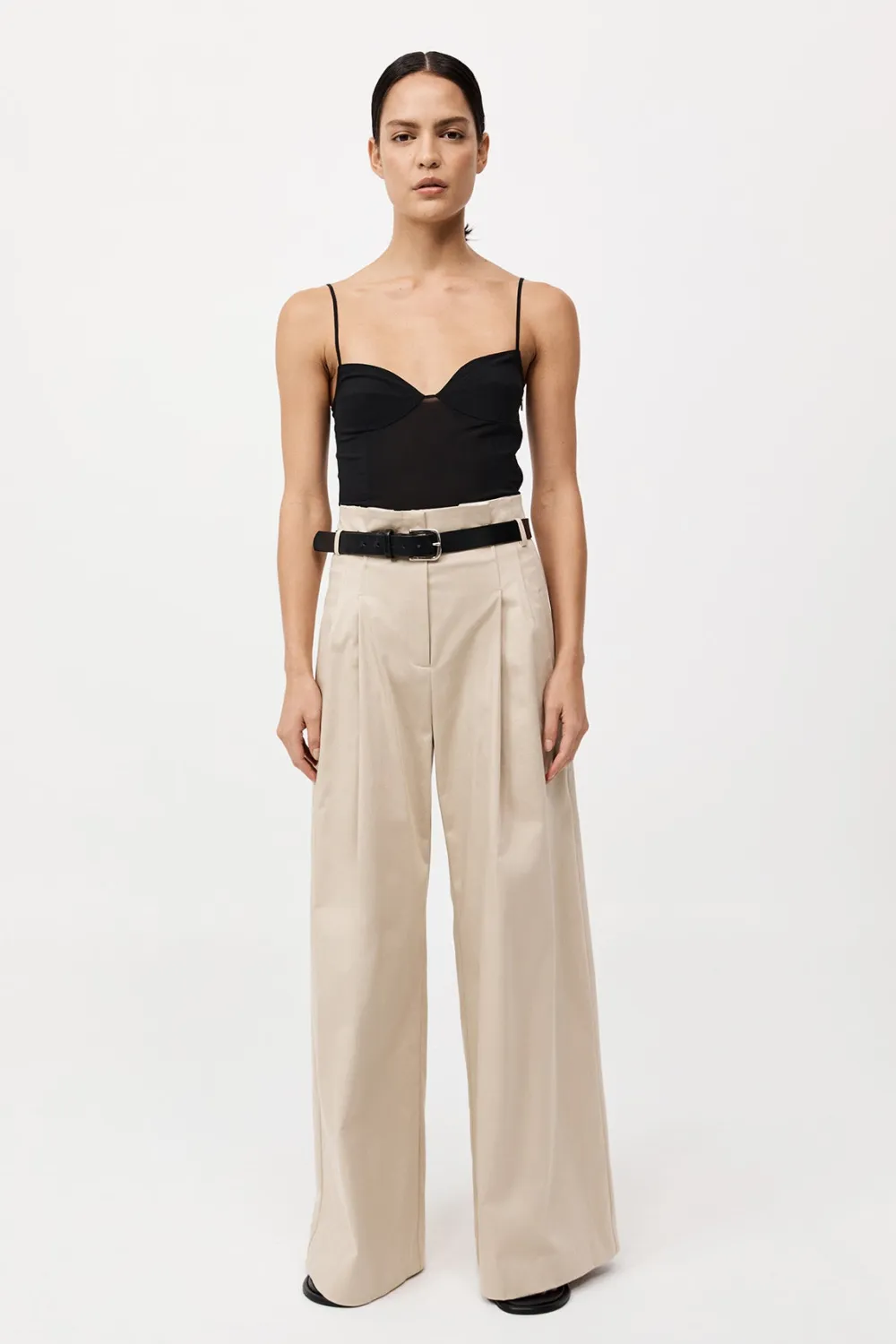 Cotton Paperbag Waist Trousers -|St. Agni Hot