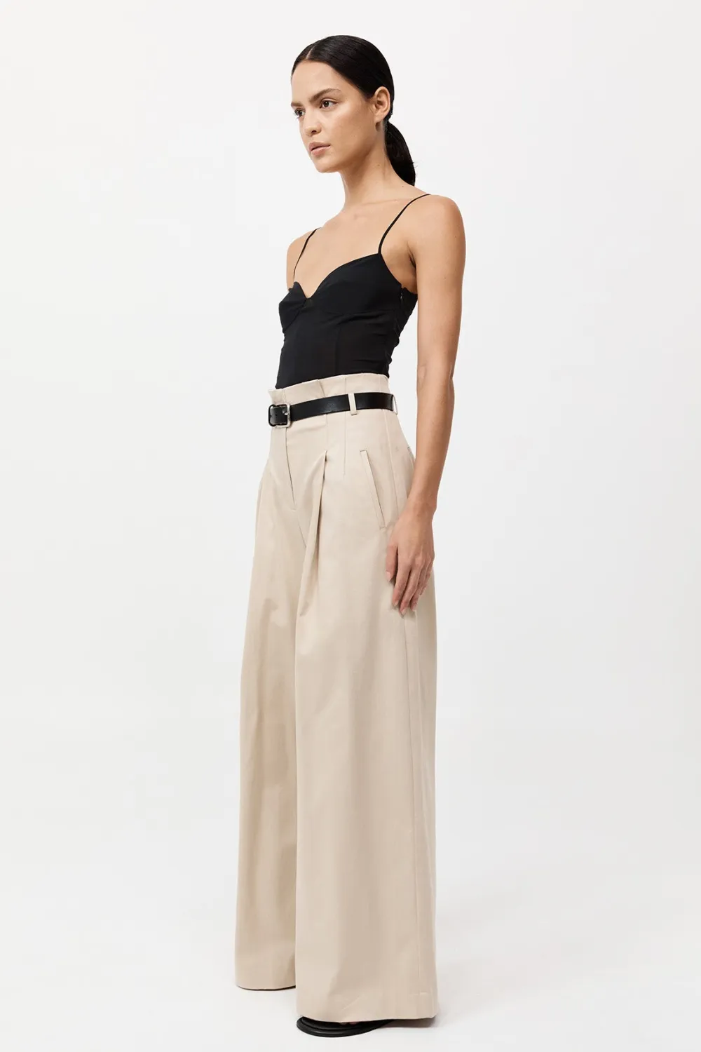Cotton Paperbag Waist Trousers -|St. Agni Hot