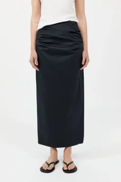 Cotton Tuck Midi Skirt -|St. Agni Cheap