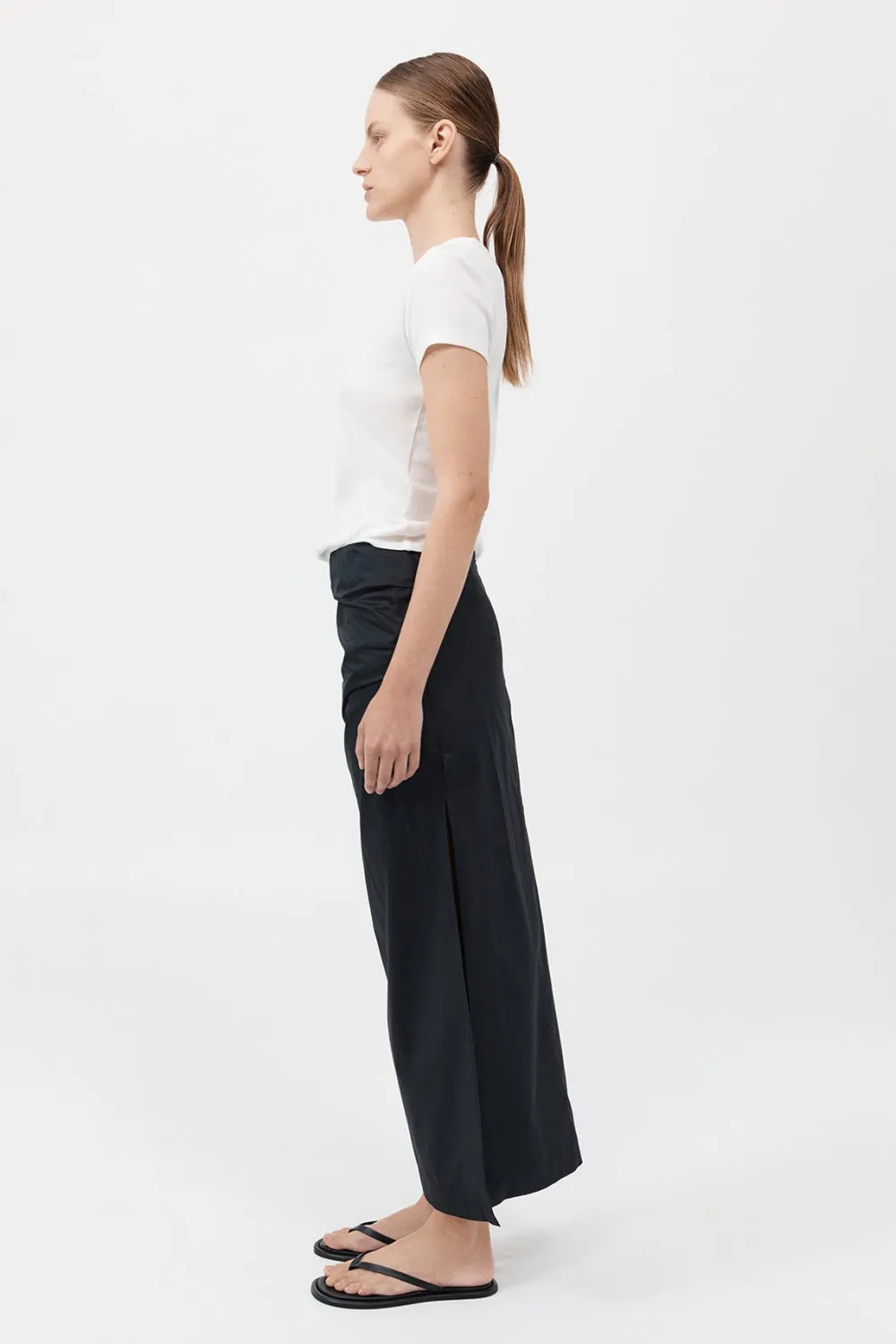 Cotton Tuck Midi Skirt -|St. Agni Cheap