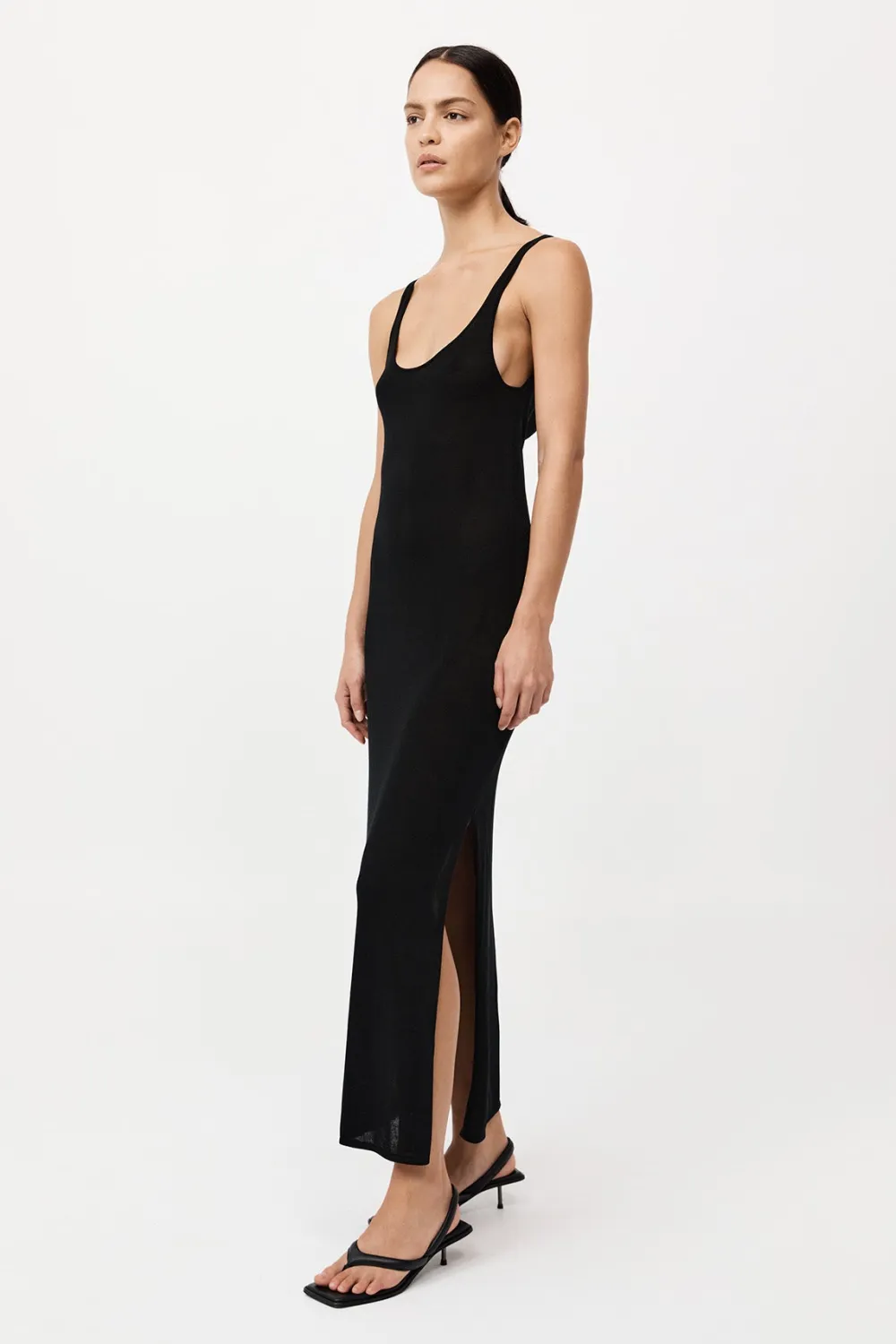 Cowl Back Cami Dress - Black|St. Agni Clearance