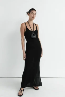 Cowl Back Cami Dress - Black|St. Agni Clearance