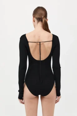 Cut Out Bodysuit - Black|St. Agni Outlet