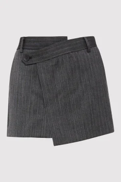 Deconstructed Mini Skirt - Stone Blue Stripe|St. Agni Fashion
