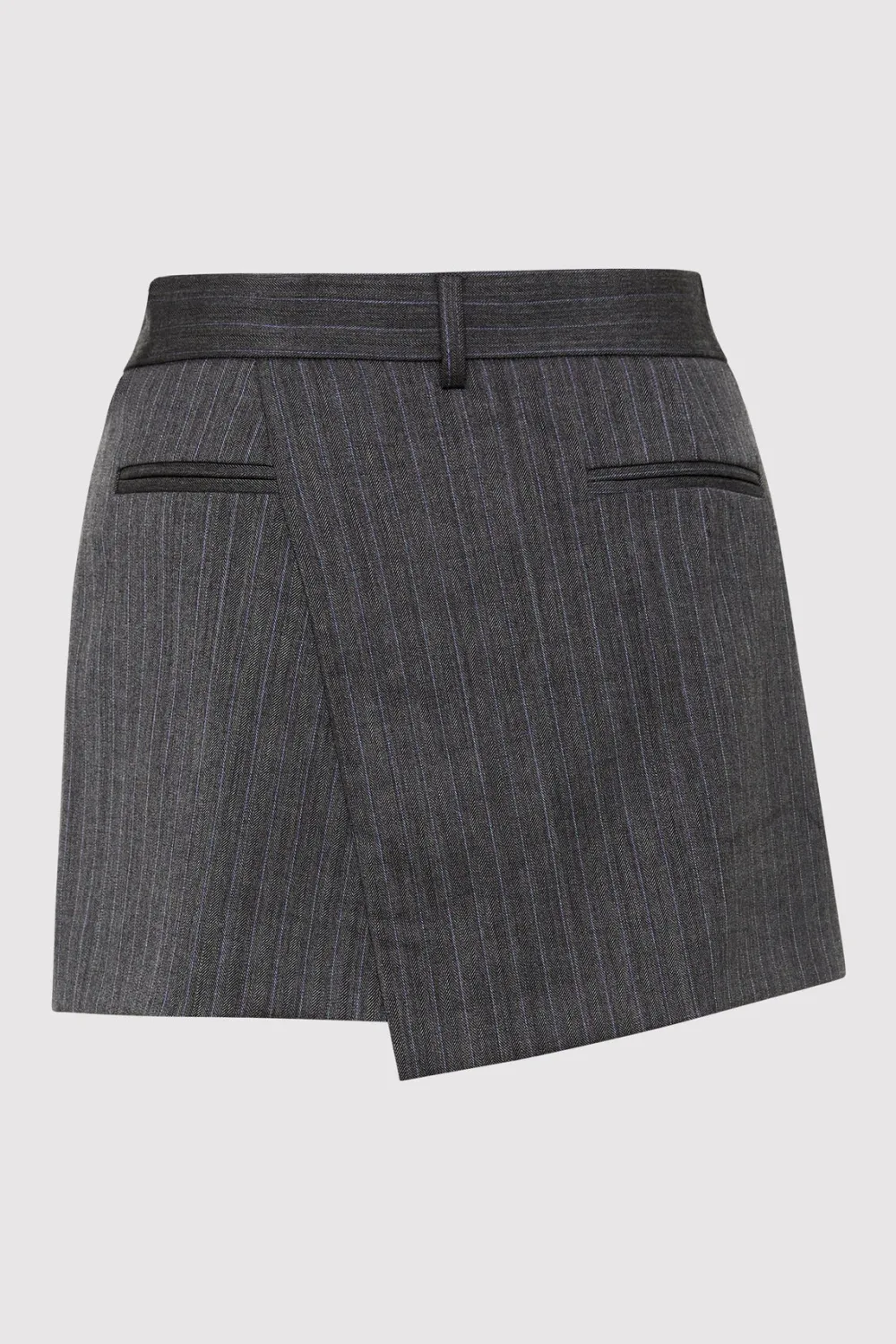 Deconstructed Mini Skirt - Stone Blue Stripe|St. Agni Fashion