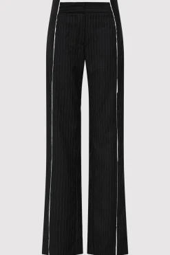 Deconstructed Pinstripe Trousers - Black|St. Agni Cheap