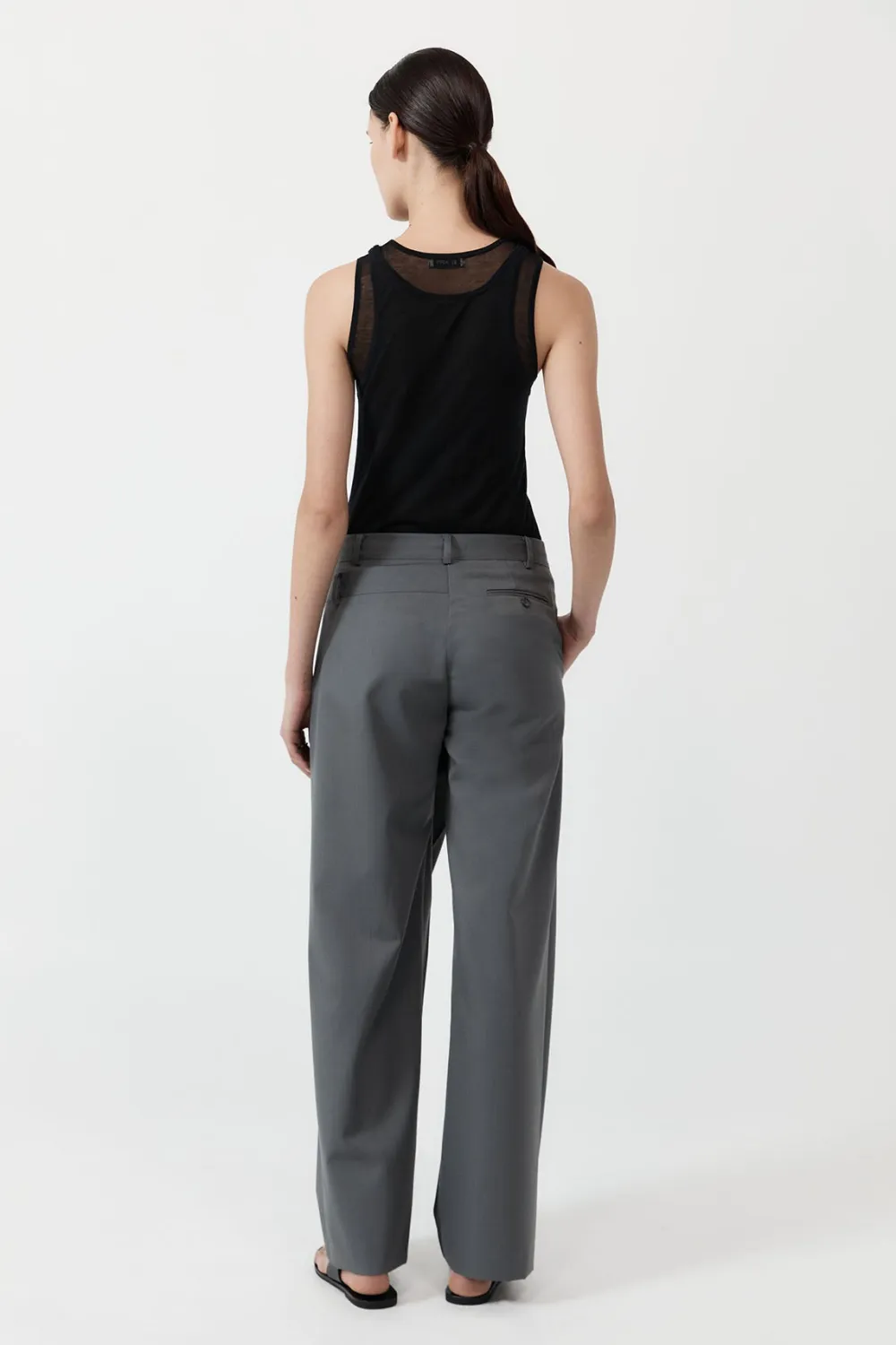 Deconstructed Waist Pants - Pewter Grey|St. Agni Flash Sale