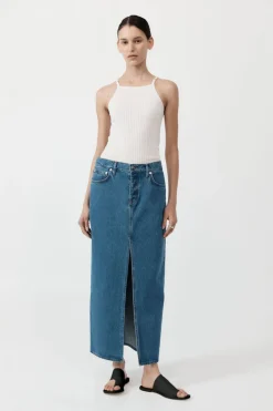 Denim Maxi Skirt -|St. Agni Flash Sale