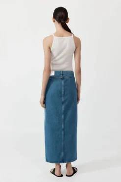 Denim Maxi Skirt -|St. Agni Flash Sale