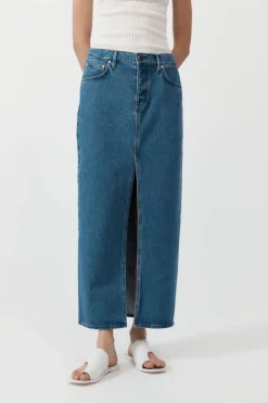 Denim Maxi Skirt -|St. Agni Flash Sale