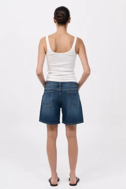 Denim Mid Rise Shorts - Indigo|St. Agni Online