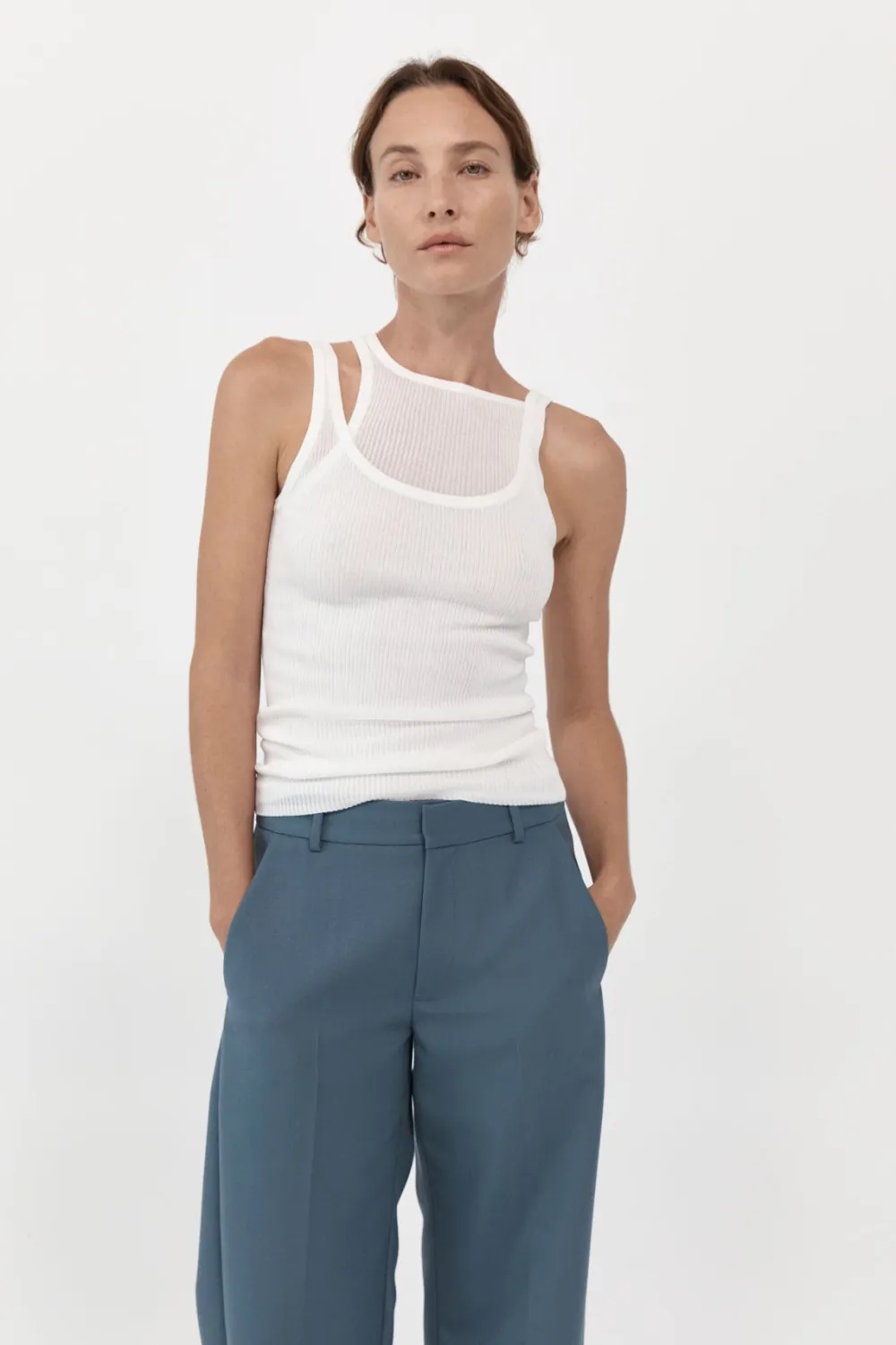 Double Layer Knit Singlet -|St. Agni Fashion