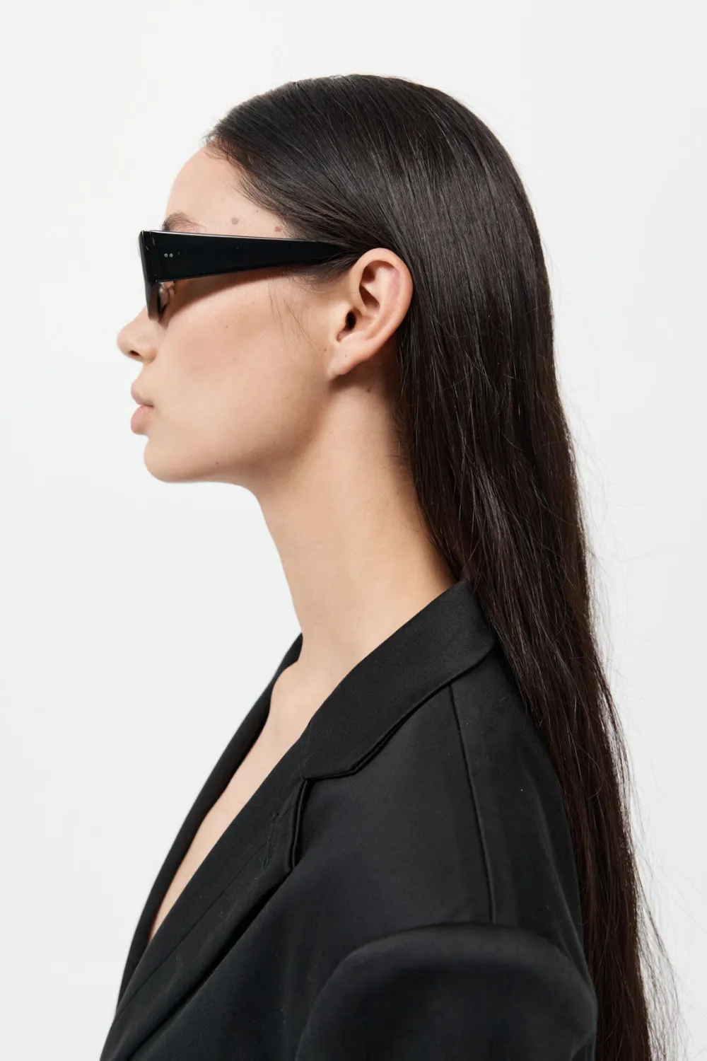 Everyday Rectangle Sunglasses - Black/Brown|St. Agni Clearance