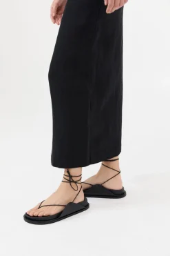 Everyday Tie Up Sandals - Black|St. Agni Fashion