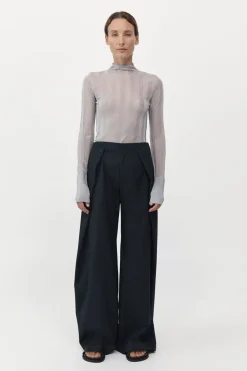 Fine Pleat Long Sleeve Top -|St. Agni New