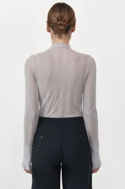 Fine Pleat Long Sleeve Top -|St. Agni New