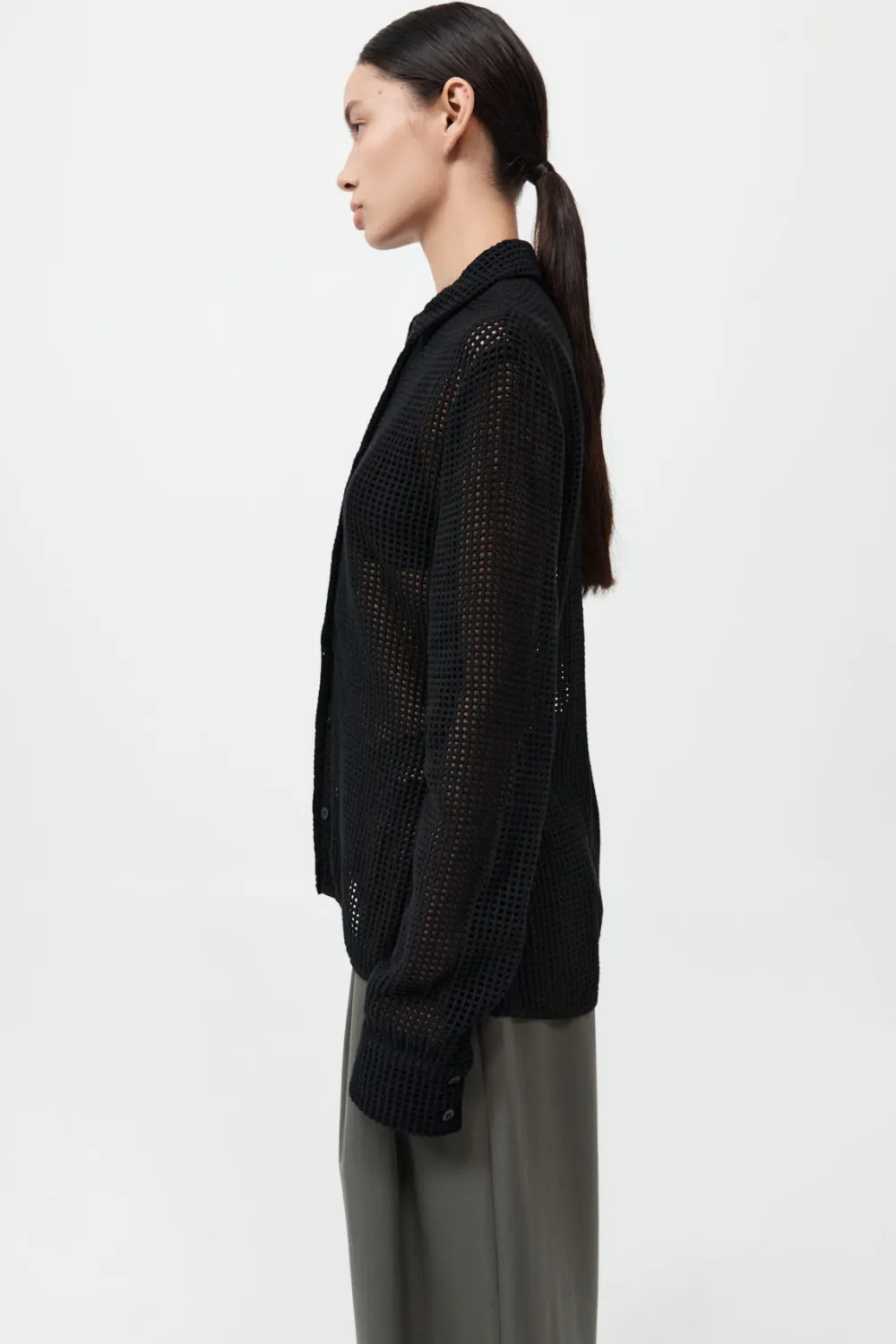Fitted Cotton Grid Shirt -|St. Agni Clearance
