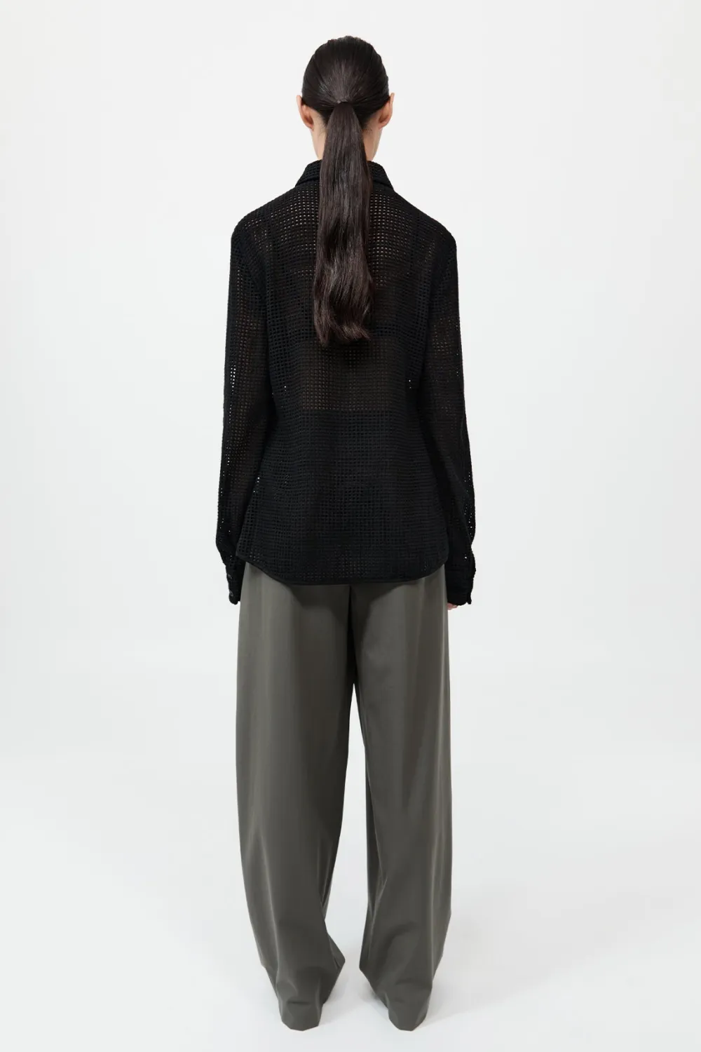 Fitted Cotton Grid Shirt -|St. Agni Clearance