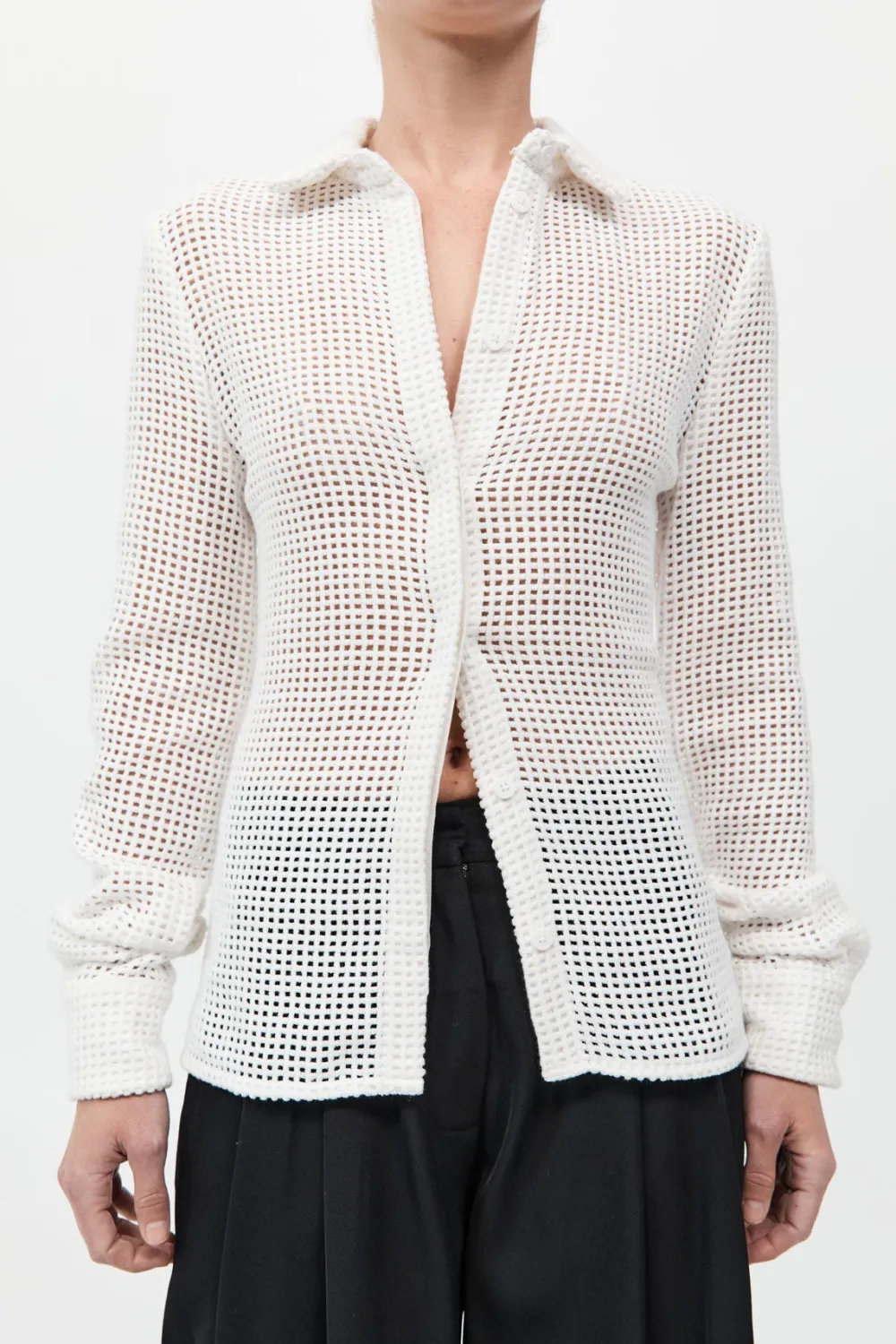 Fitted Cotton Grid Shirt -|St. Agni Store